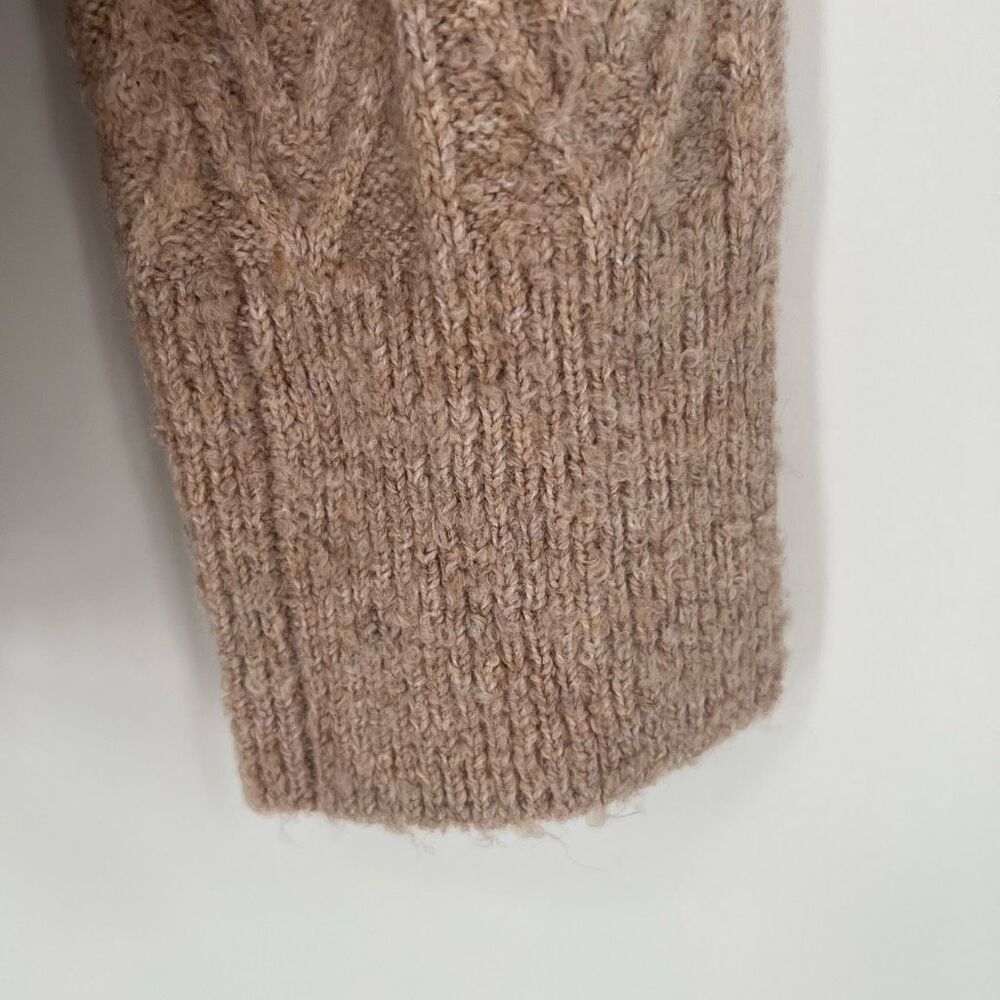 JASON WU Sweater Medium Tan V-Neck Chevron Knit Pullover Long Sleeve Cozy Winter - Picture 9 of 12